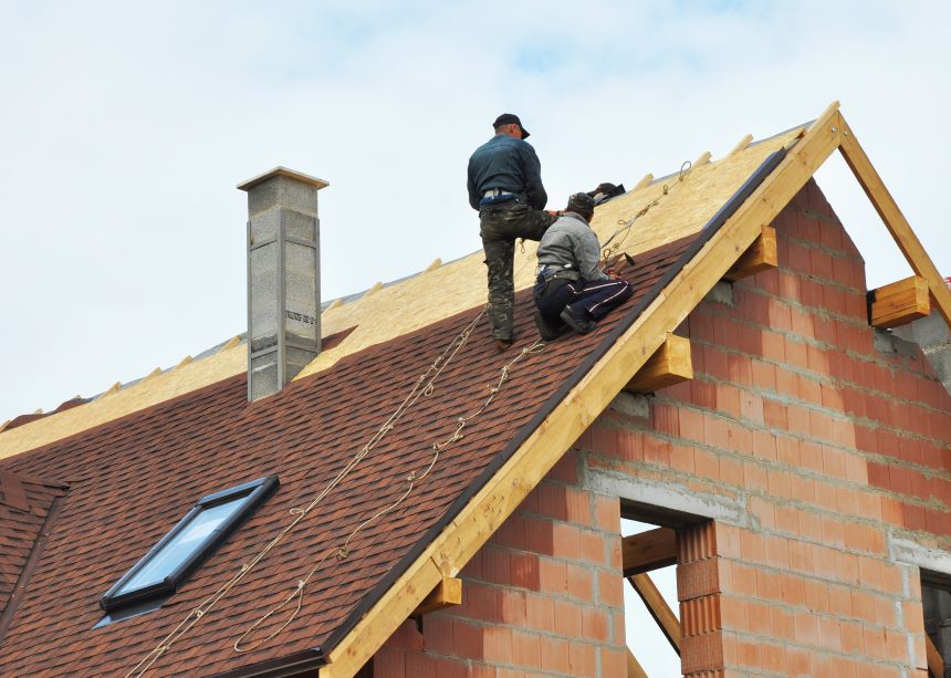 Precision Roofing installing a residential roof top